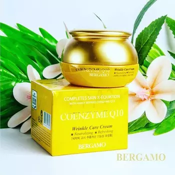 Bergamo Coenzyme Q10 Wrinkle Care Cream 50g, Anti-Aging, Revitalizing, Moisturizing, Korean Cosmetics, Kbeauty, sample