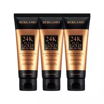 Bergamo Real Gold Collagen Peel Off Pack 100 мл поровая маска, 1 упаковка, 3 упаковки