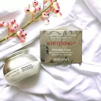 Bergamo Whitening EX Cream 50 г, освежающий, омолаживающий, осветляющий, увлажняющий, корейская косметика, Kbeauty, пробник