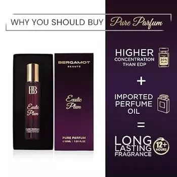 Bergamot Beaute EXOTIC PLUM Pure Parfum | Слива, мед и ваниль | 12+ часов стойких духов для женщин | Более высокая концентрация, чем EDP 30 мл 30 ML