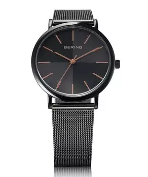 BERING Japan Limited Model Pair Collection Аналоговые кварцевые классические часы Ремешок из нержавеющей стали Сапфировое стекло Черный x Золотой сетчатый ремешок Северный полюс