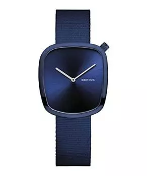 BERING Men s & Women s (Unisex) Quartz Watch Pebble Blue Stainless Steel Mesh Strap 18034-397 Regular Import Product 3 Year Internal Warranty