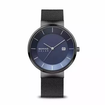 BERING Мужские аналоговые солнечные часы из коллекции с ремешком из нержавеющей стали и сапфировым стеклом 14639-227