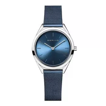 BERING Мужские и женские (унисекс) Аналоговые кварцевые ультратонкие коллекционные часы с ремешком из нержавеющей стали и сапфировым стеклом 17031-307 Подлинный импортный продукт