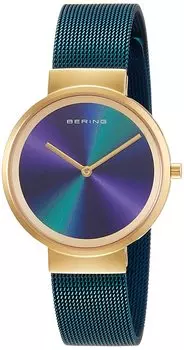 BERING Quartz Watch Green x Gold Stainless Steel Mesh Strap Japan Limited Genuine Imported Product 3 Year Internal Warranty Sapphire Glass Scratch золотой