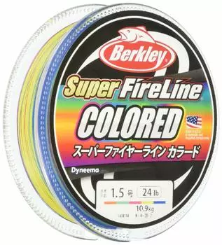 Berkley Super Fire Line 2.0/30lb 300m Цветная леска PE/Super Line каждые 10m