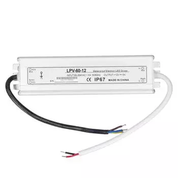BERM водонепроницаемый источник питания из алюминиевого сплава светодиодный драйвер для освещения DC12V 60W LPV-60-12