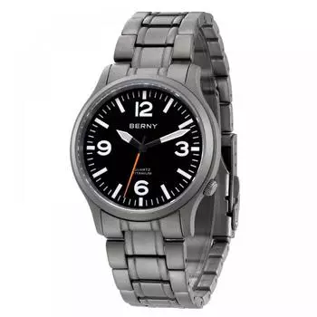 BERNY титановые часы мужские мужские часы мужские часы японский кварцевый механизм Sweep Seconds VH31 5ATM водонепроницаемые аналоговые кварцевые часы супер светящийся сапфир