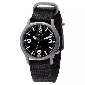 BERNY титановые часы мужские мужские часы мужские часы японский кварцевый механизм Sweep Seconds VH31 5ATM водонепроницаемые аналоговые кварцевые часы супер светящийся сапфир