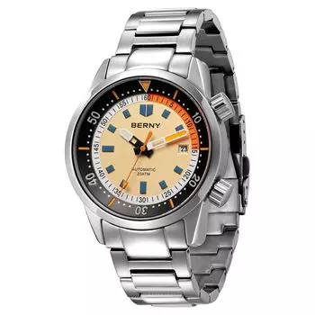 BERNY Watch Automatic Watch Diving Watch Automatic Mechanical Watch 20ATM Waterproof Sapphire Glass Super Luminous Watch Diver s Men s Men s Diver s