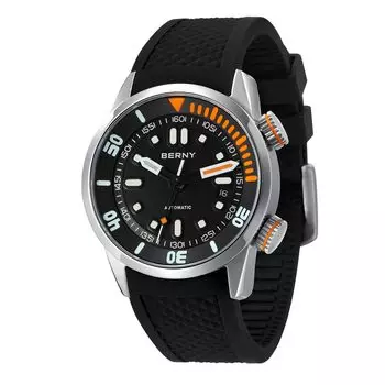BERNY Watch Механические часы Часы Часы Автоматические часы для дайвинга 20ATM сапфировое стекло удобные силиконовые функции автоматического и ручного завода Мужские Мужские