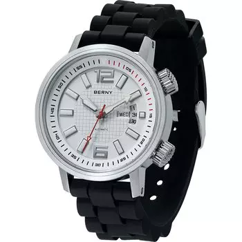 BERNY Watch Мужские часы Автоматические механические часы для дайвинга Автоматические спортивные часы с силиконовым ремешком Водонепроницаемые часы с сапфировым стеклом 20ATM Устойчивые к царапинам белый