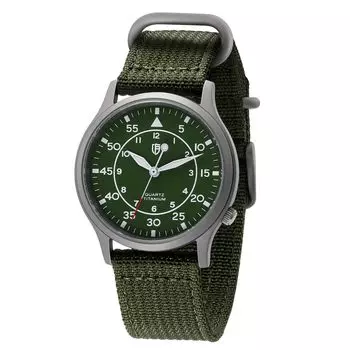 BERNY Watch Мужские наручные часы Титановые часы Японский кварцевый механизм Sweep Second Титановые аналоговые кварцевые часы Водонепроницаемость 5 ATM Изготовлены из зелёный