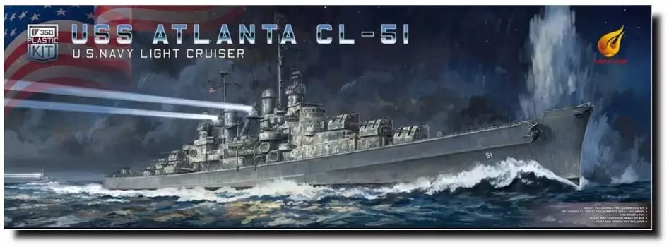 Berryfire US Navy Light Cruiser USS Atlanta Deluxe Edition Пластиковая модель VFM350922DX 1/350 CL-51