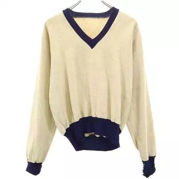 BERTIE & WYCKOFF 70s vintage Long sleeve Flannel V-neck sweater tops Men s Used