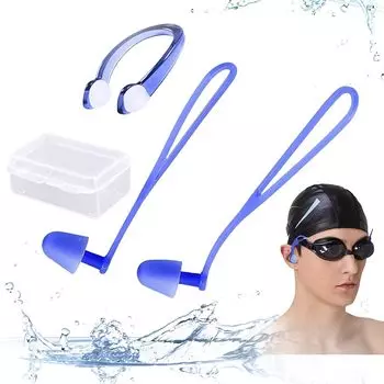 Беруши для плавания nalaina со шнурком, водонепроницаемые зажимы для носа, беруши для плавания, беруши со шнурком, изготовленные из силикона, небольшого размера