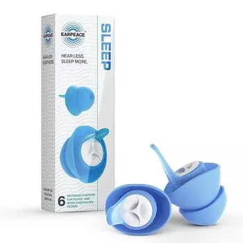 Беруши EarPeace для сна 6 шт. В футляре Можно использовать в водонепроницаемых саунах стандартного размера (Мягкая звукоизоляция, показатель снижения звука