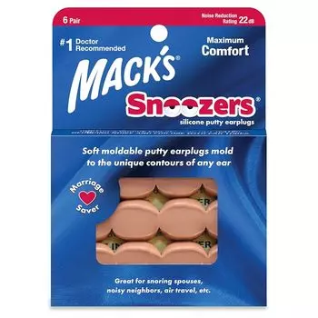 Беруши из мягкого силикона Macks Pillow 6 пар NRR22#2188 бежевого цвета