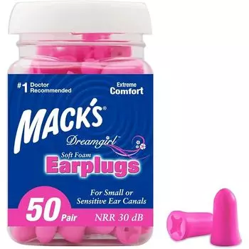 Беруши MACK S для женщин max dream girl мягкая пена Для людей с узкими или чувствительными ушными проходами (50 пар)