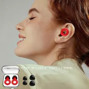 Беруши с шумоподавлением для сна, супермягкие, высокоэластичные, многоразовые, легко чистящиеся, эргономичные, беруши для сна Heart красный