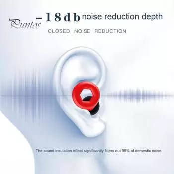 Беруши с шумоподавлением для сна, супермягкие, высокоэластичные, многоразовые, легко чистящиеся, эргономичные, беруши для сна Heart красный