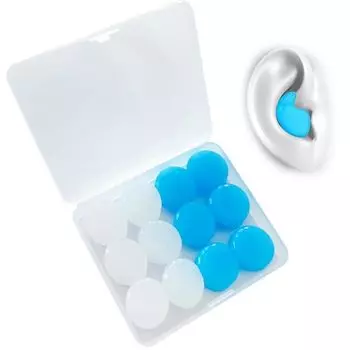 Беруши ZUNNY HJERBOF 12 силиконовых водонепроницаемых берушей, звукоизолирующих, водонепроницаемых, для сна, предотвращения шума, можно стирать, многоразового использования