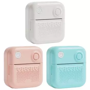 Бесчернильный принтер с USB-кабелем, мини-термопринтер, беспроводной BT, 200 точек на дюйм, 1000 мАч, карманный принтер для этикеток, печать напоминаний о неправильных вопросах White