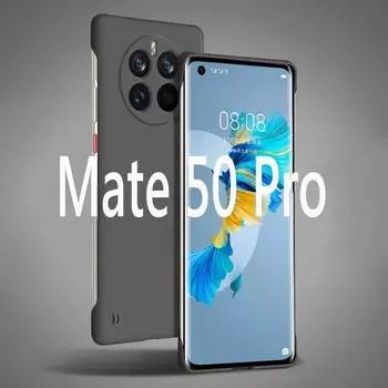 Бескаркасный тонкий матовый жесткий чехол ярких цветов для Huawei Mate 50 Pro Mate50 Pro, противоударный чехол Fundas Coque For Mate 50 чёрный