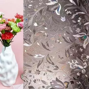 Бесклеевая матовая оконная пленка, наклейка на стекло в виде тюльпана, покрытие для стекла своими руками, полупрозрачная непрозрачная наклейка, электростатическая адсорбционная матовая оконная наклейка 30cmx1m тюльпан