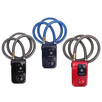 Бесключевой Bluetooth-замок для мотоцикла IP44, водонепроницаемый велосипедный замок с приложением для сигнализации, разблокировка Vibrati Blue