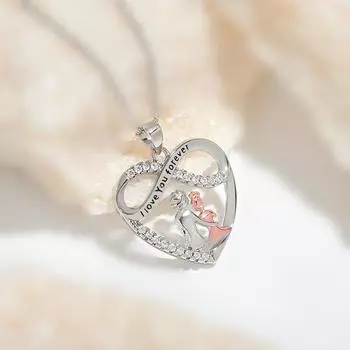 Бесконечная любовь Мать и дочь вместе Вечный символ Нежный ветер Ожерелье