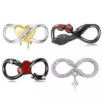 Бесконечная любовь с сердцем, подвеска для женщин, изготовление ювелирных изделий, бусины, подходят для оригинального браслета-подвески, серебро 925 пробы, модные аксессуары «сделай сам»