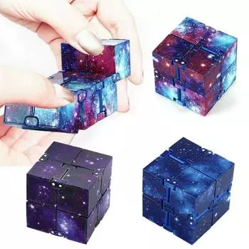 Бесконечный куб Fidget Cube Игрушка Galaxy Space Magic Puzzle Flip Cube Fidget Finger Toys Облегчение тревоги для взрослых Детей СДВГ Стресс