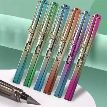 Бесконечный вечный карандаш с бесплатным ластиком, не требующий заточки для плавного письма, рисования, школьных офисных канцелярских принадлежностей, аксессуаров зелёный