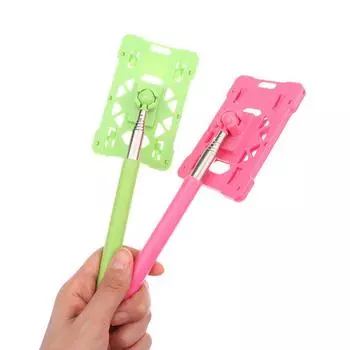 Бесконтактная палка для оплаты проезда на автомобиле Телескопическая палка для считывания парковочных сборов Регулируемый держатель для считывания карт Touch N Go розовый