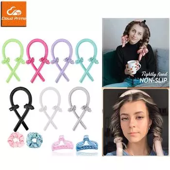 Бесконтактная завивка волос щипцы для завивки волос повязка на голову ленивые бигуди шелковые бесконтактные завивочные палочки для создания кудрявых волос инструмент для укладки волос boucleur cheveux красный