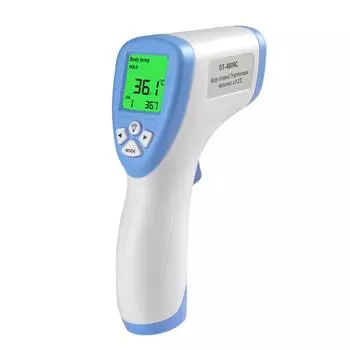 Бесконтактный термометр для лба, цифровой ЖК-дисплей, инфракрасный термометр с сигнализацией о лихорадке для детей, детей, взрослых и поверхности предметов синий