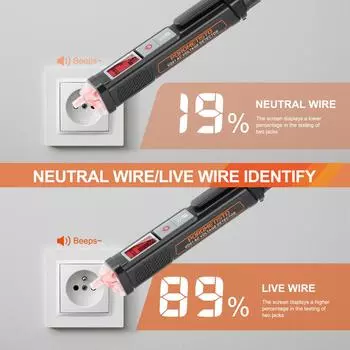 Бесконтактный тестер напряжения 12-1000 В переменного тока, тестер цепей с ручкой, интеллектуальный искатель точек останова, водонепроницаемый детектор напряжения