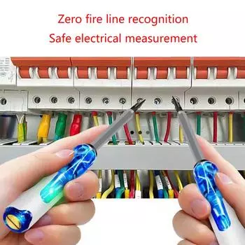 Бесконтактный тестер напряжения, светодиодный фонарик, звуковой сигнал, ручка детектора напряжения 24-500 В, тест на живой/нулевой провод B