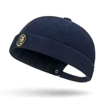 Бескозырка-дыня: Ретро вышитая унисекс уличная шляпа Adjustable темно-синий