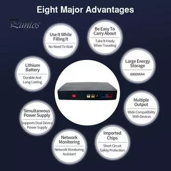 Бесперебойное резервное питание с интеллектуальной системой мониторинга Защита от перегрузки по току Стабилизация напряжения Многовыходная конструкция ИБП Резервный источник питания US Plug белый