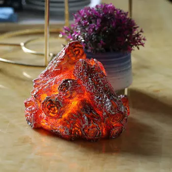 Беспламенная лампа для камина с питанием от батареи, светодиодное пламя угля для фестиваля