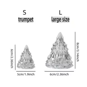 Беспламенная светодиодная электронная свеча, свет, светодиодная свеча в форме рождественской елки, кристальный свет Евы, атмосферный свет, свадебный декор Warm white-5 * 6CM