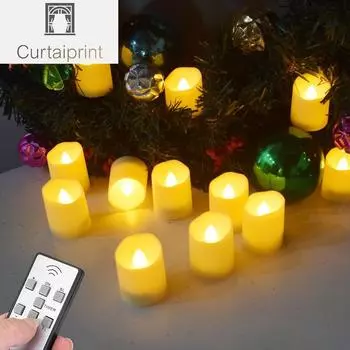 Беспламенная светодиодная чайная свеча с батарейкой, мерцающая, свечи на День святого Валентина, таймер с дистанционным управлением, на день рождения, украшение для дома, свечи для помолвки