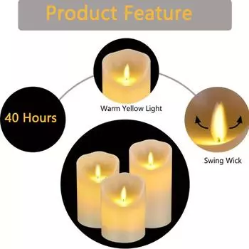 Беспламенная светодиодная свеча Креативная светодиодная чайная свеча Теплая белая беспламенная свеча Свадебный сезон Декор свеча свет