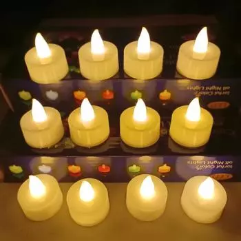 Беспламенная светодиодная свеча Креативная светодиодная свеча для чая Теплая белая беспламенная свеча для Хэллоуина, Рождества, декоративная свеча 6-Pack