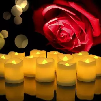Беспламенные чайные свечи, работающие от батареек более 200 часов, электрические светодиодные свечи для украшения Хэллоуина, Рождества, светодиодное освещение