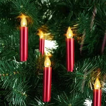 Беспламенные мигающие светодиодные рождественские свечи, мигающая искусственная свеча, водонепроницаемая, с таймером, украшение для дома, День святого Валентина, 40 шт.