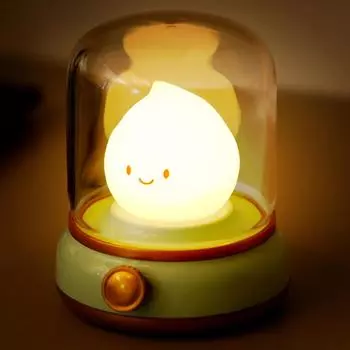 Беспламенные свечи Chibi Night Light LED Dimmable Rechargeable Silicone Flame Amber Light Cute Kerosine Lamp Cozy Bedroom Lights