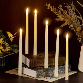 Беспламенные свечи на батарейках, большие светодиодные свечи с теплым светом для украшения дома на Рождество, Хэллоуин 1-Pack